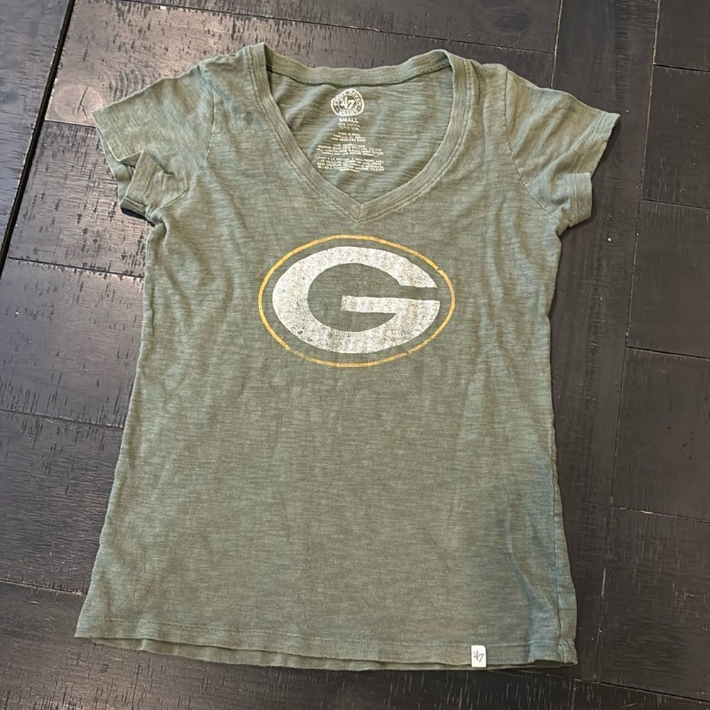 ‘47 Forty Seven Green Bay Packers Vneck Football T-shirt Small